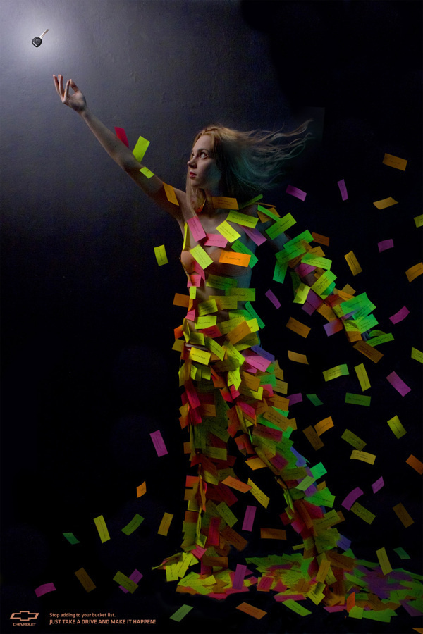Make it Happen Ad for Chevrolet by Ivorin Vrkaš and Maja Subotić #creative #girl #colors #photoshop #studio #dark #compositing #light