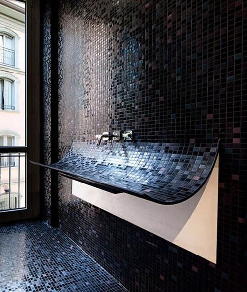CJWHO ™ (This washbasin is called Skin by Lago) #bath #sink #design #interiors #bathroom #furniture #photography #mosaic #luxury