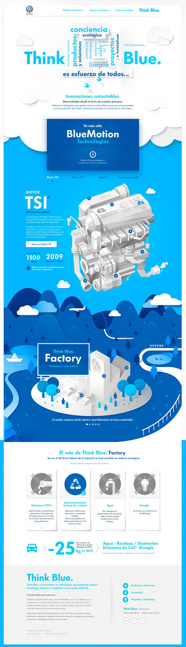 Volkswagen - Think Blue. Website on Behance #volkswagen #think #behance #blue