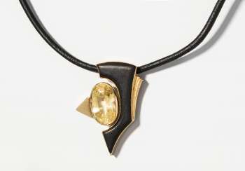 Sapphire Ebony Wood Necklace