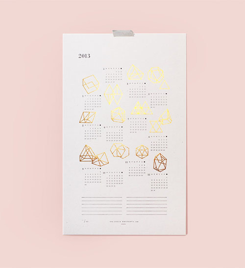 Designer illustrator Julia Kostreva #print #design #graphic #calendar #gold