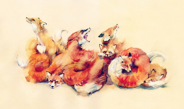 FOX #red #fox #orange #paint #watercolor #animal