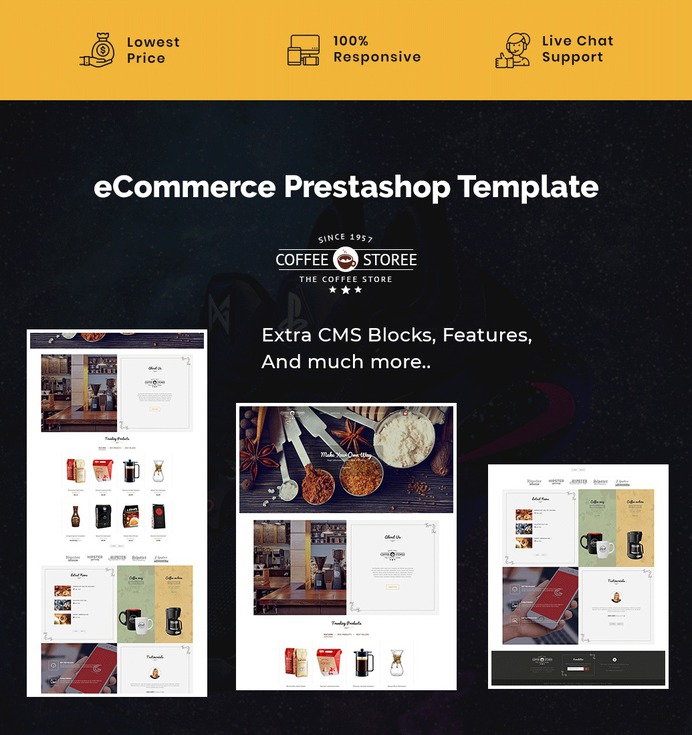 #Coffee #Drinks Store - #Prestashop #Responsive #Theme | #TemplateTrip #eCommerce #Website #Template