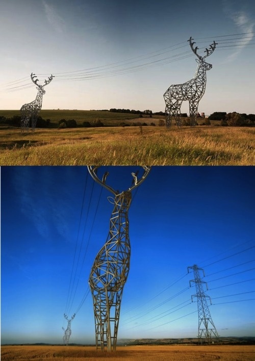 deer shaped pylons concept by DesignDepot #voltage #animal #high