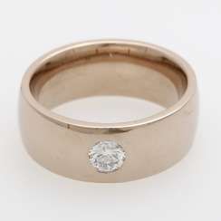 Band ring with brilliant approx 0.25 ct, Fine White, V VS-to VS.