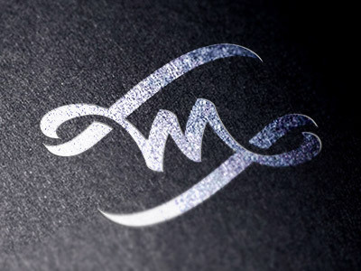 M #calligraphy #lettering #flag #design #monogram #brush #logo