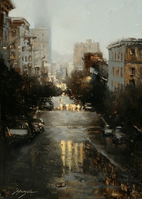*GREY*FLANNEL*, lylaandblu: this is my favorite artist. #city #painting #landscape