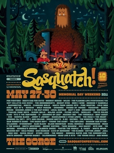 Invisible Creature Speaks » Blog Archive » Sasquatch! Turns 10 #illustration #poster #typography