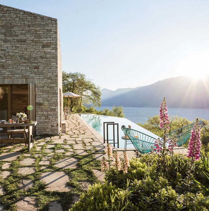 Stone Clad Villa at Lago di Garda - #architecture #house #home #decor #pool #outdoor