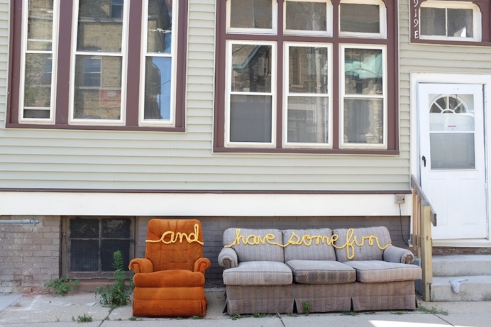 Lionel Stitchie by Molly Evans #fiberart #installation #streetart