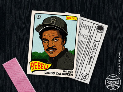 Star Wars example #321: Lando Cal Ripken 18x24 poster made to look like a vintage baseball card #cal #card #lando #color ...