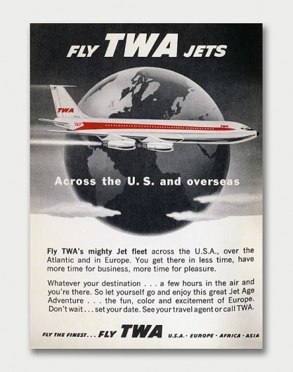 TWA Travel Tips 1960. / Aqua-Velvet #twa #travel #1960s #planes #poster #advert