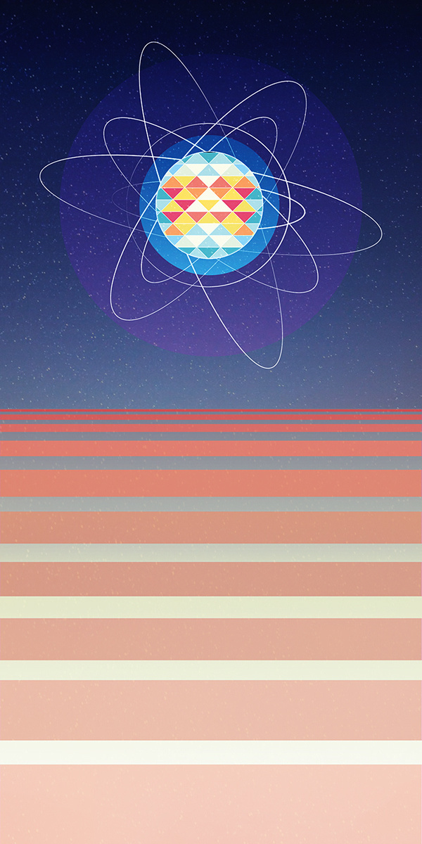 Geometric Atom Design #space #digital #illustration #cosmos #science