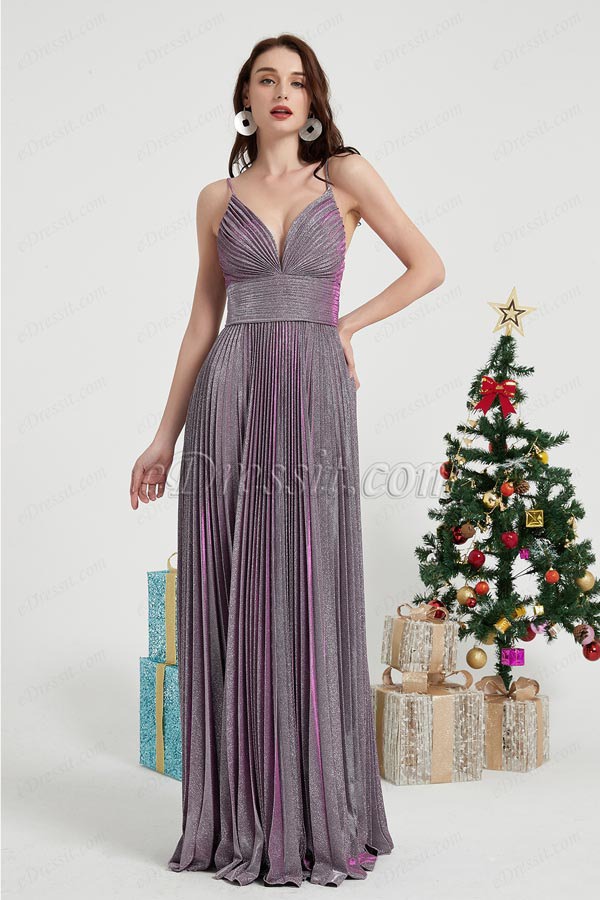 eDressit Purple Spaghetti Sparkle Party Prom Ball Dress (00202706)