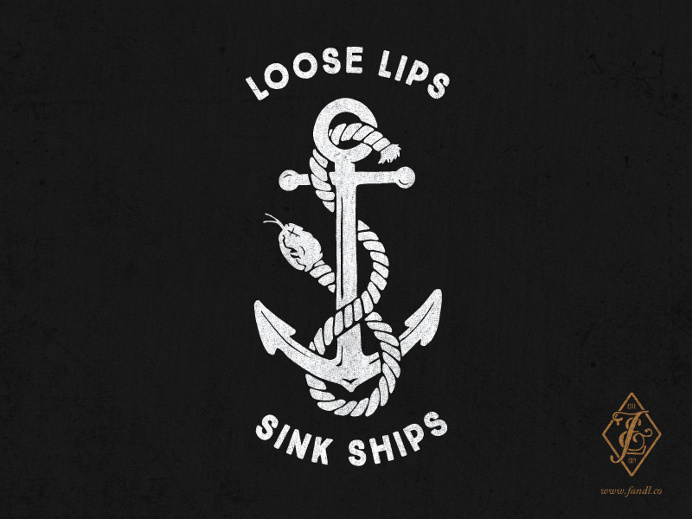 'Love Lips' illustration for F&L Co. #illustration #handdrawn #typography #anchor #snake