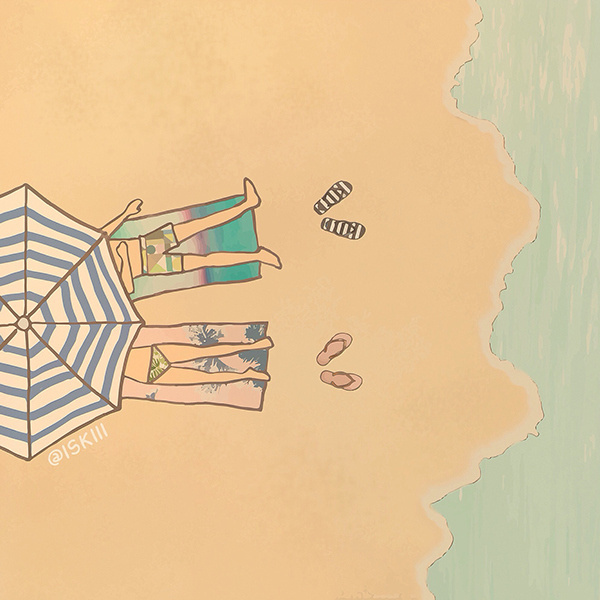 under 1 umbrella. illustration by @ISKIII