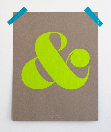Ampersand Screen Print Neon Yellow by shopampersand on Etsy #screenprints #color