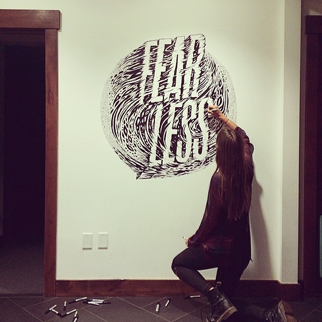 Fearless, Gemma O'Brien #lettering #wall #mural #typography