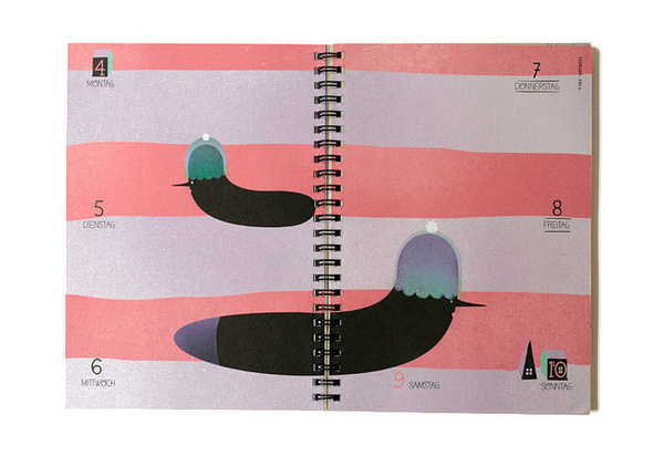 Taschenkalender, www.prinzapfel.com #wochenplaner #timeplanner #calendar #prinz #kalender #illustration #diary #doodles #taschenkalender #apfel