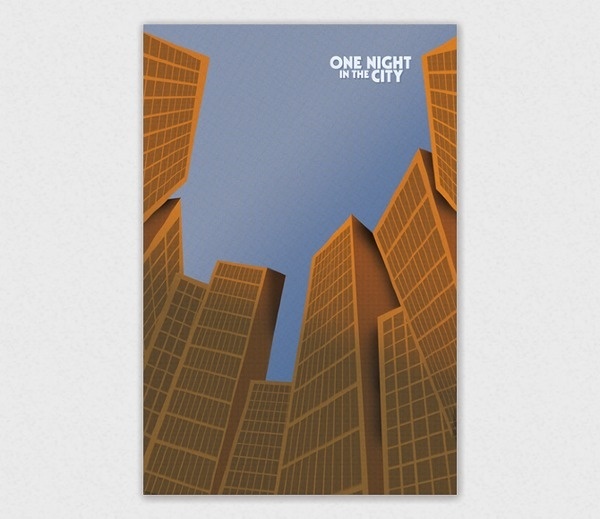 One Night in the City #design #graphic #illustration #building #poster