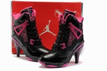 Nike Air Jordan 4 Heels Black/HotPink #shoes