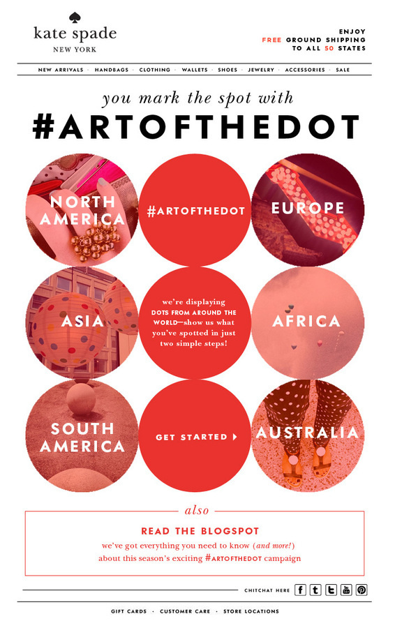 show the world your favorite spots with artofthedot | Kate Spade #subscribe #design #emailer #artofthedot #spade #kate #mailer #newsletter