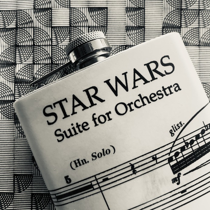 Star Wars Vintage Musical Notes John Williams - 6oz Hip Flask - Vinyl