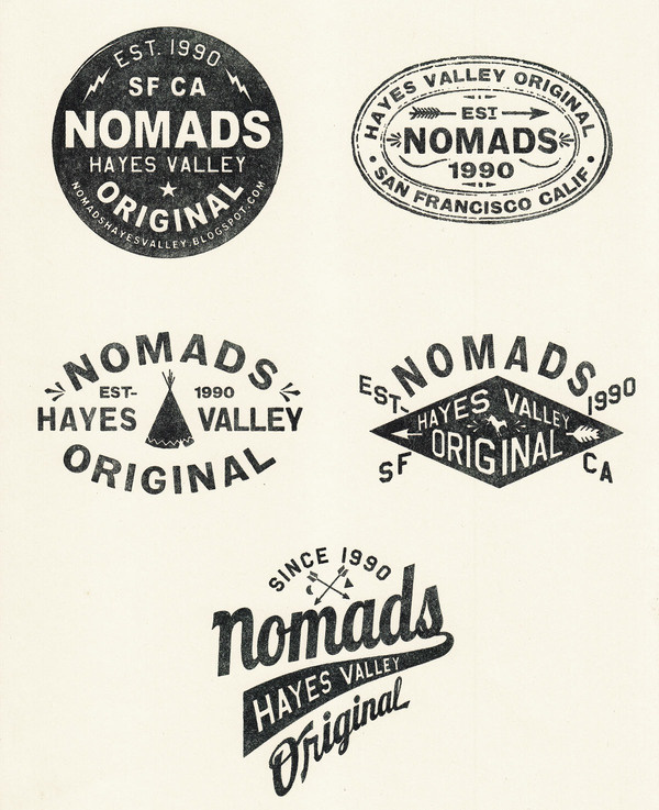 NOMADS_STAMPS.jpg (1200×1475) #logotype #bw #nomads #typography