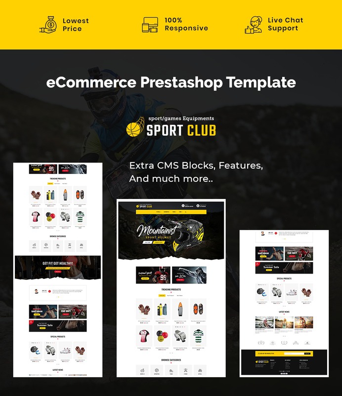 #Mountain - #Sports & #Equipment - #Prestashop #Responsive #Theme | #TemplateTrip #eCommerce #Website #Design #Template