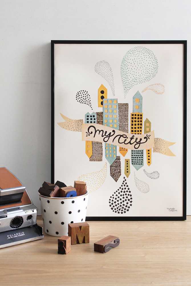 #nordic #design #graphic #illustration #danish #simple #nordicliving #living #interior #kids #room #poster #city #town #houses