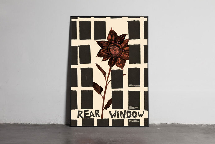 rear-window #movie #torn #illustration #poster #paper