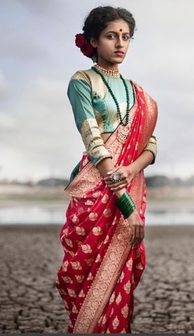 Red & Golden Banarsi Saree