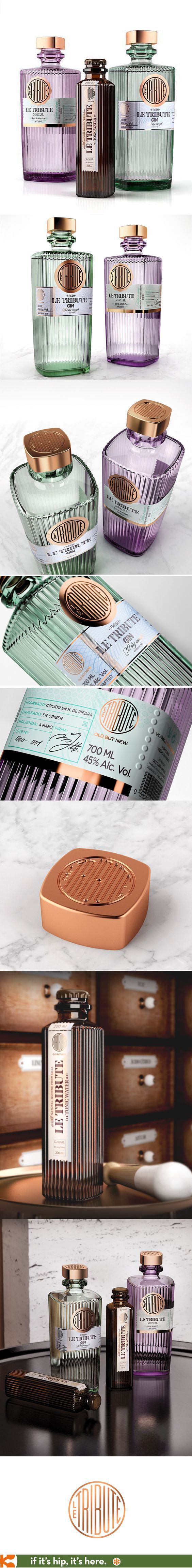 Elegant bottles and label designs for Le Tribute's Gin, Mezcal and Tonic Water…