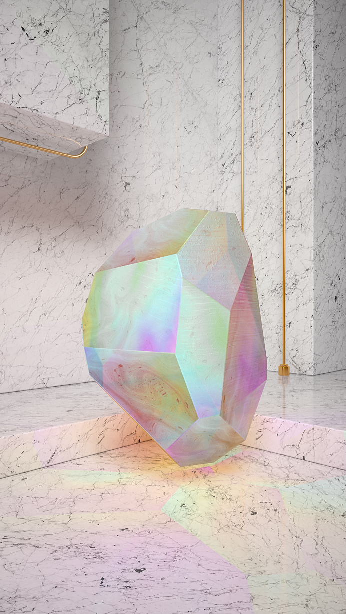 Crystal Series #marble #3D #iridiscent #animation #architecture #colour #minimal #crystal