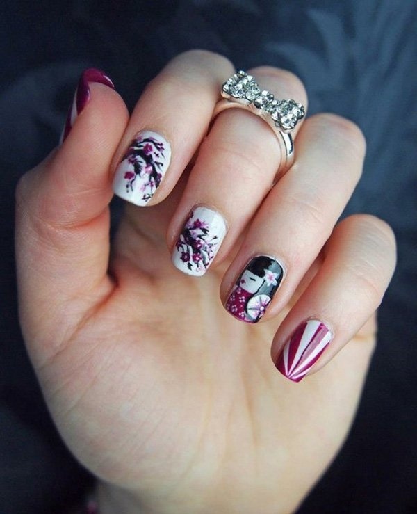 Short is also fashionable. Many people think Nail Art is only for longer nails but this proves it otherwise. The short nails are greatly com
