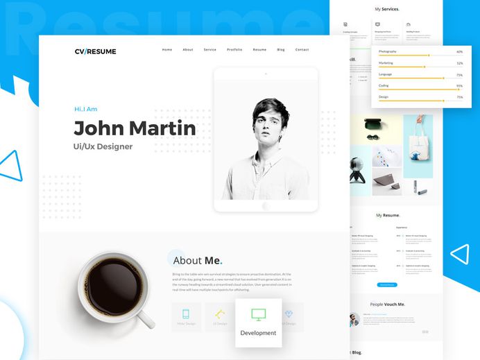 Modern and Interactive Web Resume Template