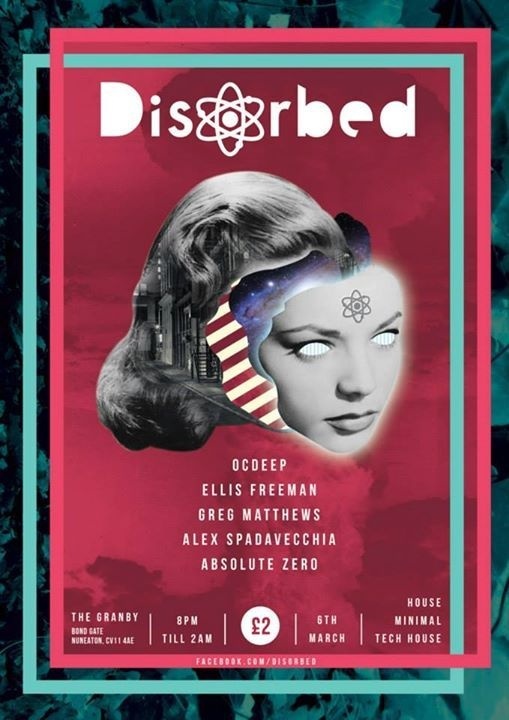 Disorbed flyer #branding #flyer #gig #typographic #illustration #identity #poster #music #layout #collage #typography
