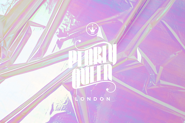 Pearly Queen London on Behance #logotype #holographic #pearlescent #branding #typography #swimwear #iridescent #identity #passport #logo #neon