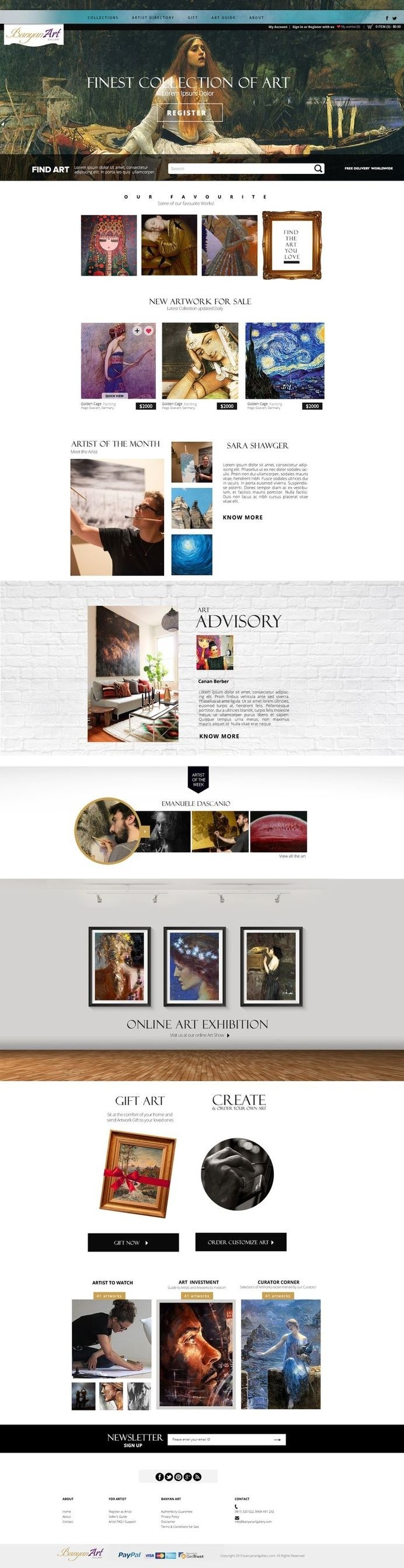 Layout for Global Art and Artists. #modern #design #concept #art #painting #layout #web