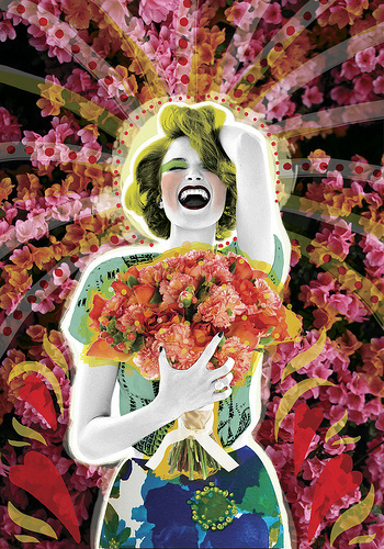 SÃ­ acepto | Peperina Magenta #creative #arte #amor #woman #color #pinup #digital #ilustraciã³n #vintage #ilustration #art #collage #colour #love #work