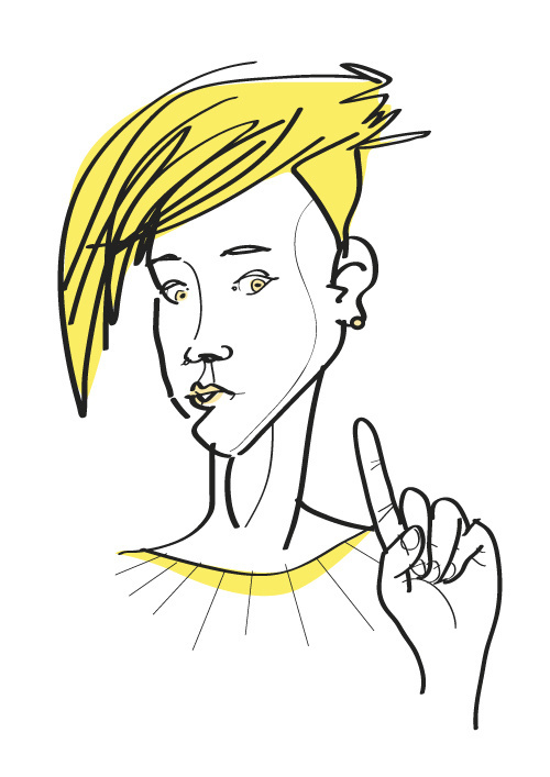 Specialmagazin #vector #portrait #yellow #hand #woman #face #nails #sunshine eye #character