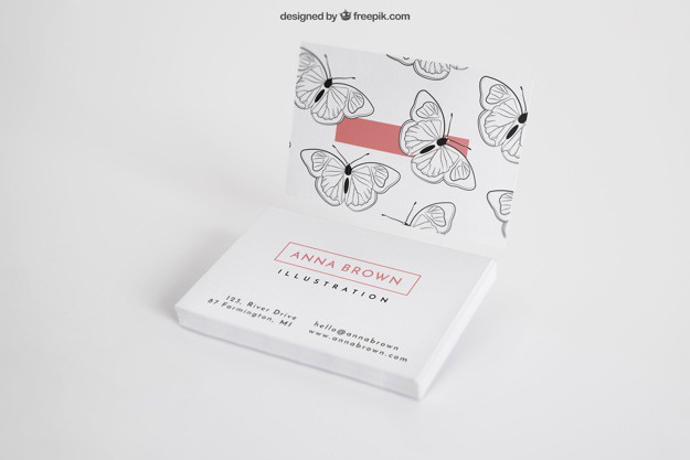 Business card mockup with butterflies Free Psd. See more inspiration related to Business card, Mockup, Business, Abstract, Card, Template, Office, Visiting card, Presentation, Stationery, Corporate, Mock up, Company, Modern, Corporate identity, Branding, Visit card, Identity, Brand, Identity card, Presentation template, Butterflies, Up, Brand identity, Visit, Showcase, Showroom, Composition, Mock and Visiting on Freepik.