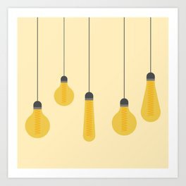 Hanging Light Bulbs Art Print
