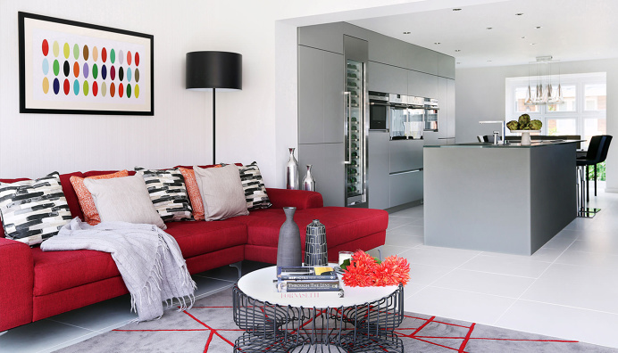 Contemporary open plan living room and #kitchen. #interiordesign