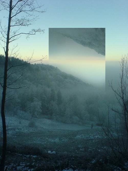 Zu Dir (weit weg) #sky #hill #photo #landscape #mirror #photography #manipulation #forest #trees