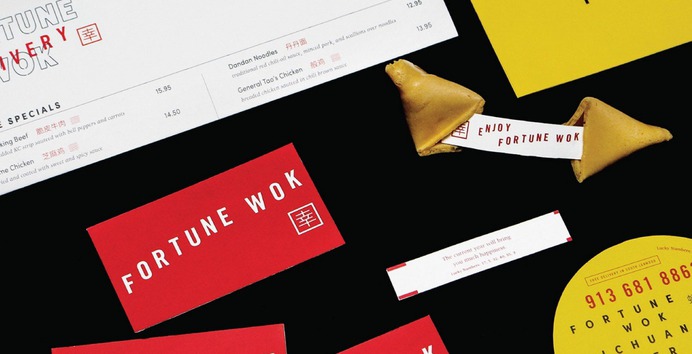 Fortune Wok Identity - Mindsparkle Mag -The University of Kansas designed the brand refresh for Fortune Wok. Since 2001, Fortune Wok has been proudly serving the Kansas City area with unbeatable Chinese food. #rebrand #branding #identity #photography #graphic design gallery blog project mindsparkle mag beautiful portfolio designer