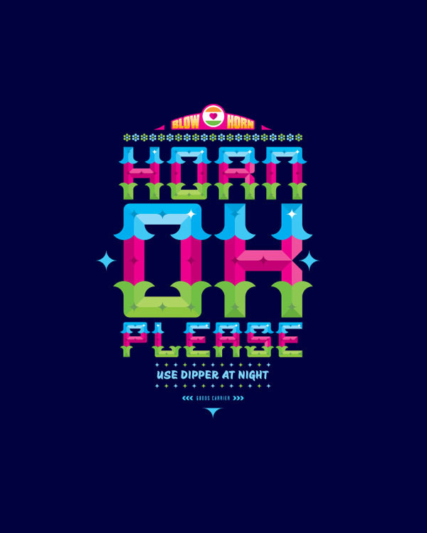 Goods Carrier Typographic Poster Design by Richard Vickers blue version #flat #richard #vickers #colour #typography