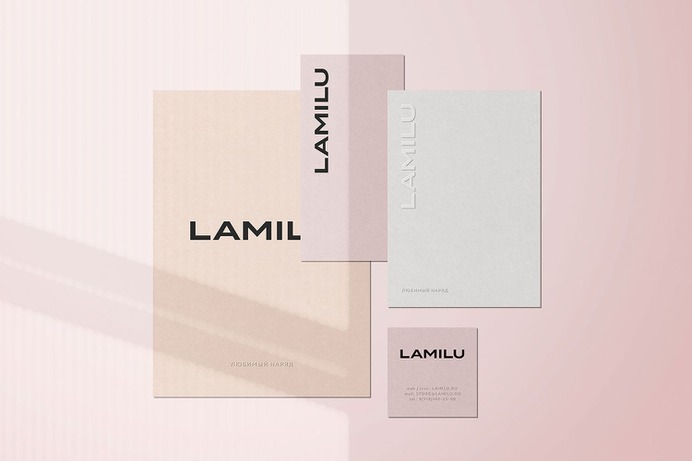 LAMILU Corporate Design - Mindsparkle Mag Anastasia Gorodova designed LAMILU Corporate Design. LAMILU is a women's clothing brand. #logo #packaging #identity #branding #design #color #photography #graphic #design #gallery #blog #project #mindsparkle #mag #beautiful #portfolio #designer