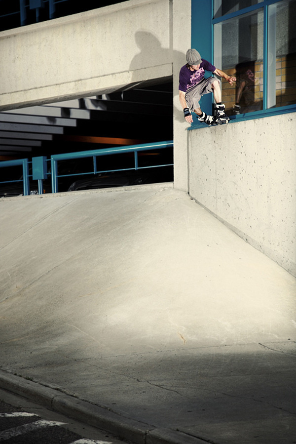 Sean Knight — Topside X grind to Fakie © 2009 Chris Wedman #chris #rollerblading #sean #wedman #blading #knight