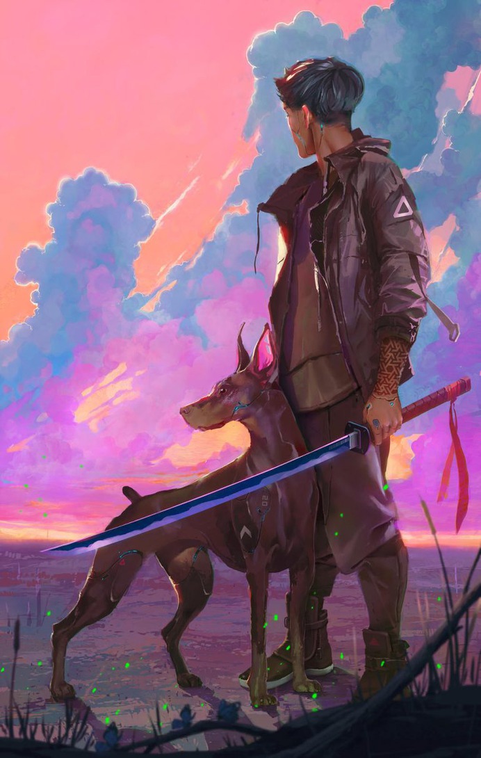 Guy And Dog by fongshader